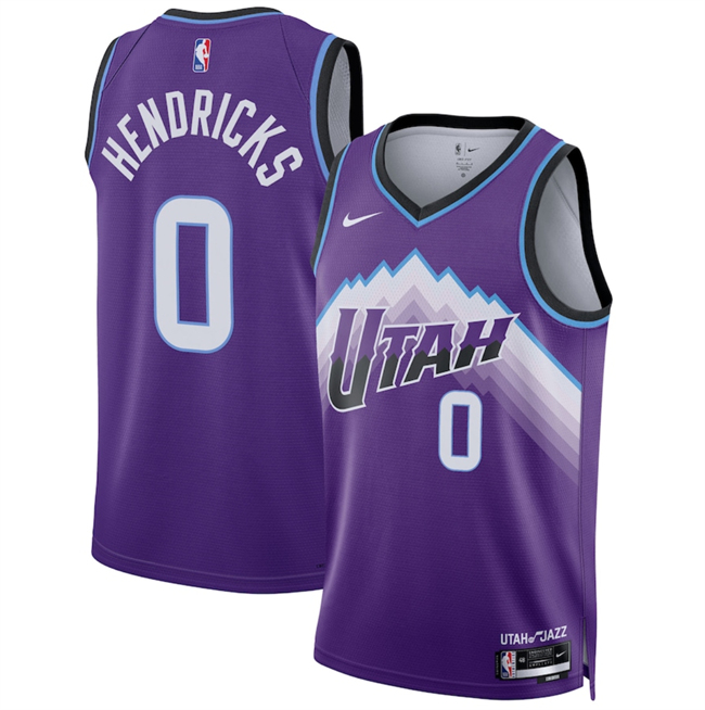 Men's Purple Utah Jazz #0 Taylor Hendricks 2025 Icon Edition Stitched Basketball Jersey